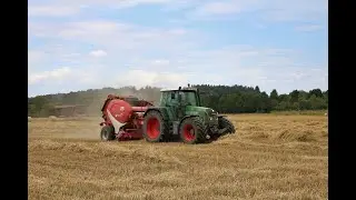 Fendt Vario 820 mit Lely Welger Rundballenpresse bei Hammersbach (Main Kinzig Kreis)