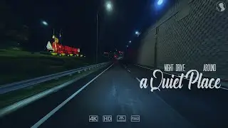 Night drive around a quiet place after the rain, relax to calm the mind and sleep