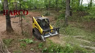 FAE Mulching Head CHEWING UP TREES on a Wacker Neuson Skid Steer