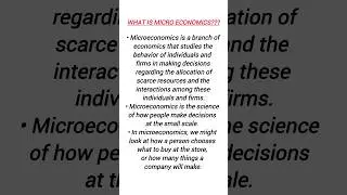 What is Micro Economics? Definition of microeconomics #microeconomics #economics