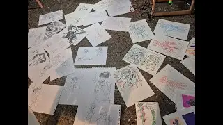 Music & drawing.  Alian (@yiflauki) a l'Espai Rapid Studio de co-working art&iacute;stic. Bcn.
