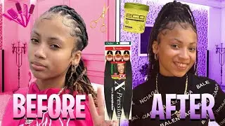 DOING MY OWN BOX BRAIDS OVER MY DREADS