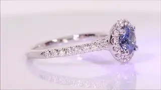 1.20 ctw Blue Lab Grown Diamond Engagement Ring - Round Cut | BigDiamondsUSA