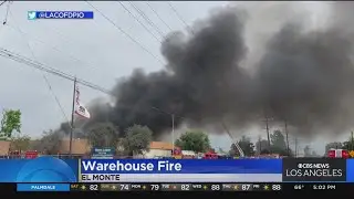 Over 100 firefighters battle Third Alarm fire in El Monte