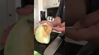 ASMR REMOVING SEEDS #satisfying #melon #cantaloupe