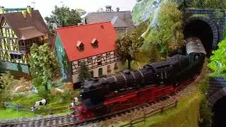 Fertiggel&auml;nde Mittenwald. &Ouml;BB Rh 52, BB BR 80,  DB BR 23 mit silbernen Kesselringen, Dampflokparade