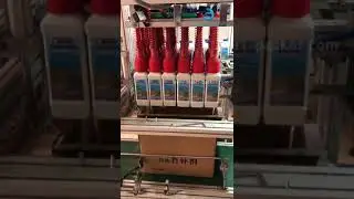 Milk brick square bottle robot hand cartoning machine automatic bottle encasing line
