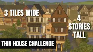 THIN HOUSE CHALLENGE (3 Tiles Wide): Attempting James Turner's Speed Build Challenge | The Sims 4