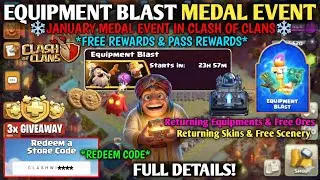 🚨EQUIPMENT BLAST MEDAL EVENT REWARDS in Clash Of Clans - Equipments,Ores,Deco & Scenery Details!✅