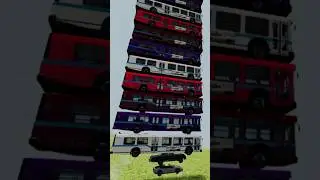 Mixed Rainbow Colour Cars & Buses Fall Crash- BeamNG.Drive #beamngrao