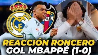 RONCERO REACCIONA al PENALTI y GOL de MBAPP&Eacute; que PONE al REAL MADRID 1-0 LEVANTE