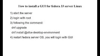 How to install a GUI for fedora 33 server Linux
