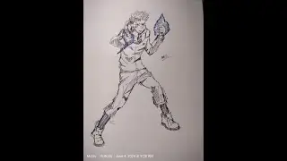 Drawing Anime Character| Step by Step process | Itadory Action pose drawing tutorial #jujutsukaisen