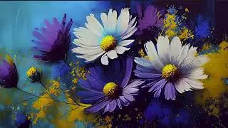 Vintage Gold Floral Painting | Gold Frame TV Art | Relaxing Art Screensaver