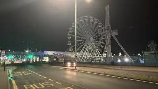 Dry Beach of UK in winter night near London Southend sea beach