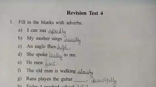 Revision Test 4/Class 4/English Questions Answers Solve #youtube #english #class4 #revision