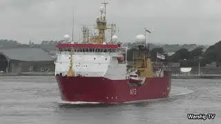 HMS PROTECTOR A173 LEAVES DEVONPORT NAVAL BASE AT THE NARROWS, DEVILS POINT 31-7-23
