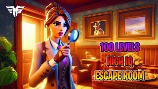 100 LEVEL HIGH IQ ESCAPE ROOM (All Levels Tutorial) FORTNITE