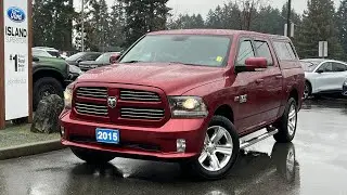 2015 Ram 1500 Sport + Canopy, Navigation, Trailer Tow Hitch Review | Island Ford 24233A