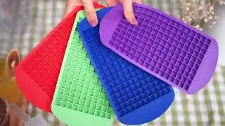 Mini Ice Cube Trays with Storage Bin | Easy-Release Silicone Ice Trays for Freezer 🧊❄️