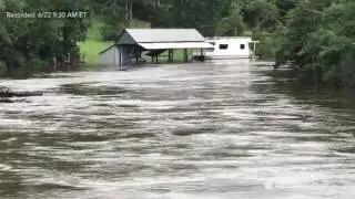 Reed Timmer tracks rising floodwaters at Styx River