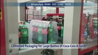 Combined Packaging for Large Bottles of Coca Cola & Sprite | Shrink Wrapping Machine