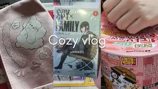 A productive study vlog 🎧 🧃| cozy days, reading manga, study korean, library visit, eat.....