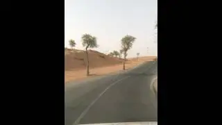 Beautiful desert road Dubai
