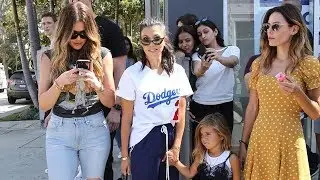 Khloe And Kourtney Take The Children Out For Cake And Shopping