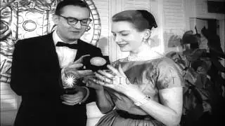 Deborah Kerr and Rock Hudson win the Photoplay Magazine's Gold Medal Awards. HD Stock Footage