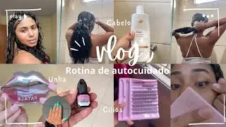 Vlog um dia de autocuidado |cabelo | unha | cílios 🎀💕