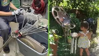 Saved from the Landfill ~ Railway Car Brake Wheel Flower and Scrap