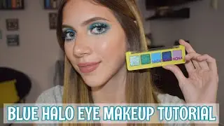 BLUE HALO EYE MAKEUP TUTORIAL (NO FOUNDATION) | Natasha Denona mini Tropic palette