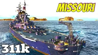 Battleship Missouri - 311k Damage on Crash Zone Alpha - World of Warships