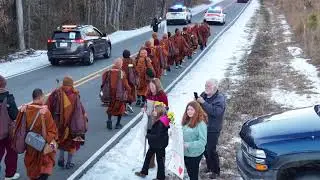 The Monks for A Walk For Peace in Littleton, NC.