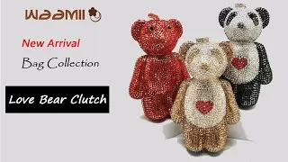 Full Diamond Love Bear Clutch Evening Purse | WAAMII