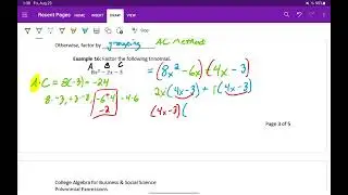 Factoring Trinomials with Leading Coefficients Not Equal to 1 (Examples 16 & 17)