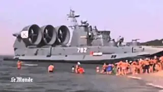 Russian Military Hovercraft Shocks Sunbathers!  *NEW* HD Full Footage!