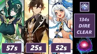 134s Dire Clear | Nefer C2, Cheese and Mua C6 | Luna 3 / 6.2 Dire Stygian Onslaught | Genshin Impact