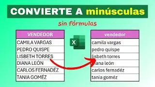🔄CONVERTIR un texto a MIN&Uacute;SCULAS en Excel sin usar F&Oacute;RMULAS(Super F&aacute;cil)