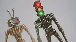 Sirenhead TV, Sirenhead Traffic Light Drawing 🚥 📺 (Drawing a ghost with a TV head, a ghost with a...