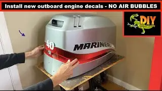 Install new outboard engine decals - No air bubbles
