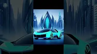 Futuristic car in city - generative ai