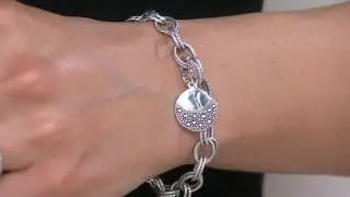 Michael Dawkins Sterling Silver Starry Night Double Link Toggle Bracelet on QVC
