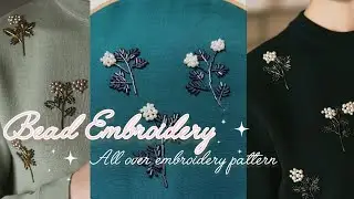 Beautiful all over embroidery pattern for dress 💫hand embroidery bead Work design ✨