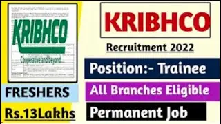 KRIBHCO Recruitment | Freshers Eligible | Apply Online | Through GATE | Mech, EEE, EIE & Chemical
