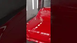 1965 mustang fire red paint job with 3 coats of clear