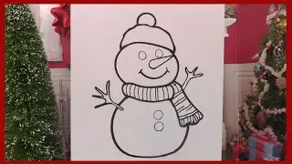 Bonhomme de Neige Noël Coloriage | Snowman Coloring