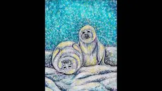 Santa seal #animatedart #2danimation #seal #painting #christmas #characterdesign #animatedart #art