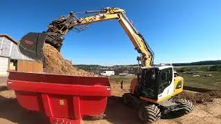 Erdarbeiten mit dem Liebherr A914 Compact Radbagger
